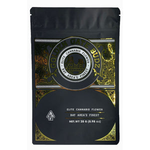 GOLDEN GATE BUDZ | 28g Mylar Bags | Resealable oz. Barrier Bag Packaging 28 Gram