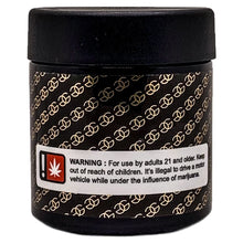 Load image into Gallery viewer, GOLDEN GRAMZ | 28g Concentrate Container | Black | Child Resistant Glass Jar | 3oz