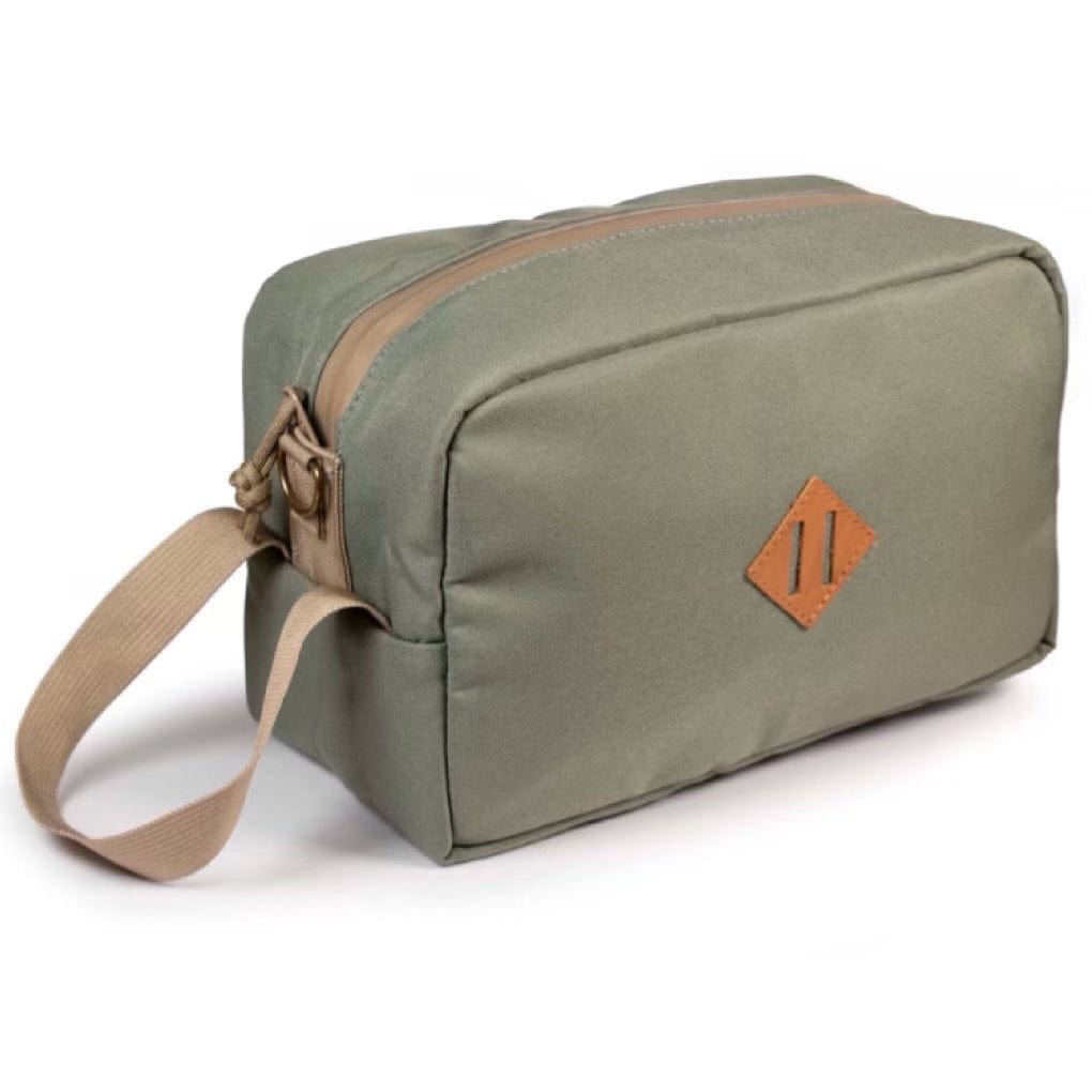 GREY/GREEN Smell Proof Toiletry Bag Carbon Lined Large