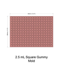 Load image into Gallery viewer, Gummy Edible Mold | SQUARE | 2.5 mL | 3.25 mL | 4 mL | 6 mL | Silicone