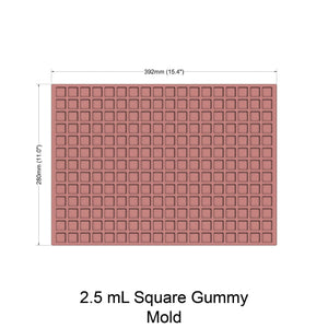 Gummy Edible Mold | SQUARE | 2.5 mL | 3.25 mL | 4 mL | 6 mL | Silicone