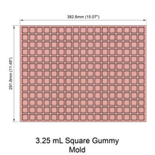 Load image into Gallery viewer, Gummy Edible Mold | SQUARE | 2.5 mL | 3.25 mL | 4 mL | 6 mL | Silicone