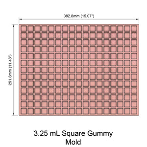 Gummy Edible Mold | SQUARE | 2.5 mL | 3.25 mL | 4 mL | 6 mL | Silicone