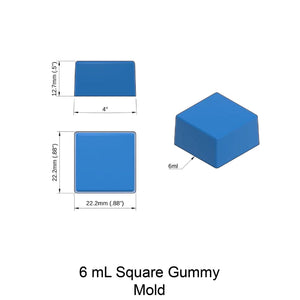 Gummy Edible Mold | SQUARE | 2.5 mL | 3.25 mL | 4 mL | 6 mL | Silicone