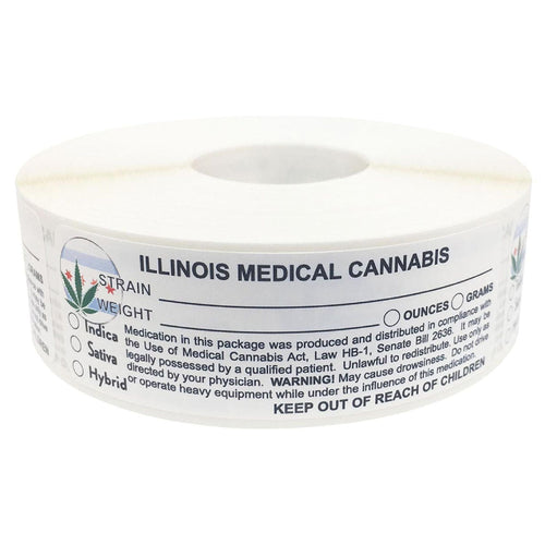 ILLINOIS Cannabis State Warning Label | Strain Label | 3“ x 1“ Sticker