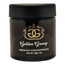 Load image into Gallery viewer, GOLDEN GRAMZ | 28g Concentrate Container | Black | Child Resistant Glass Jar | 3oz