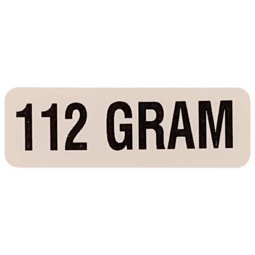112 GRAM Weight Labeling Sticker | .75 x 2.25”