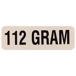 112 GRAM Weight Labeling Sticker | .75 x 2.25”