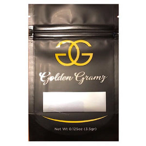 GOLDEN GRAMZ | 3.5g Mylar Bags | Resealable 8th Barrier Bag Packaging 3.5 Gram