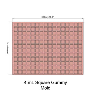 Gummy Edible Mold | SQUARE | 2.5 mL | 3.25 mL | 4 mL | 6 mL | Silicone