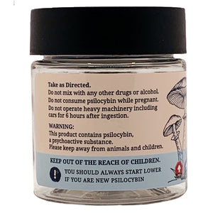 PRINT | Microdose | 4oz Clear Plastic Jars | Child Resistant | Magic Mushroom Packaging