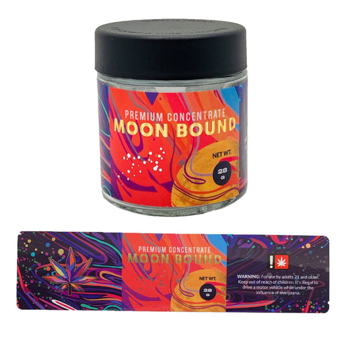 MOON BOUND | 28g Concentrate Container | Clear | Child Resistant Glass Jar | 3oz