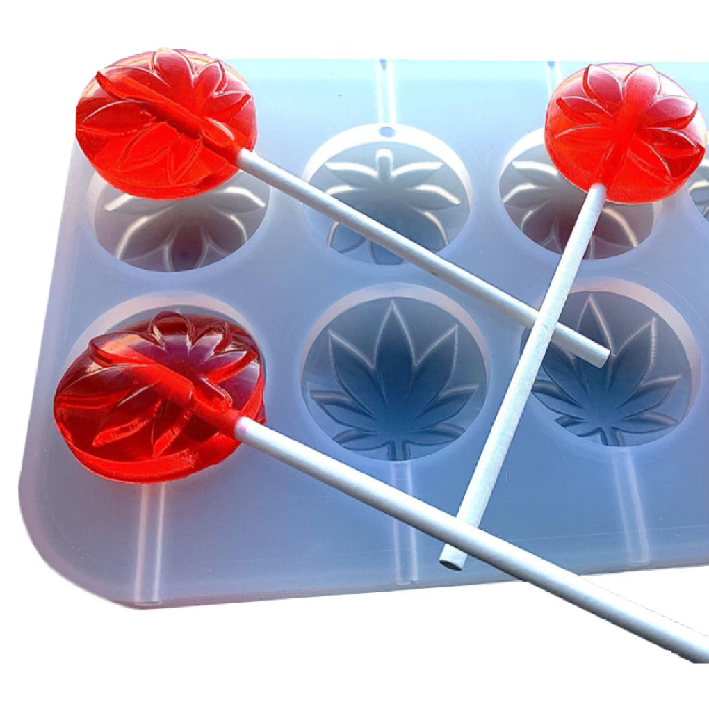 Lollipop Edible Mold | POT LEAF THC Symbol | 10 mL | Silicone