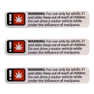 Cannabis Warning Label | 2.5“ x .5“ Sticker