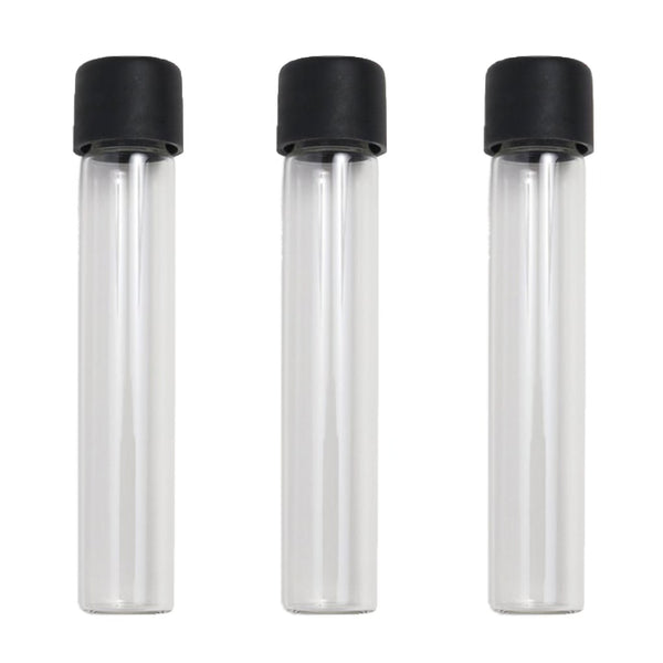 115mm Glass Pre-Roll Tubes with Child-Proof Silver Cap (400 tubes