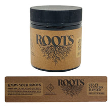 Load image into Gallery viewer, ROOTS | 3.5g Black Glass Jars | Child Resistant 8th Packaging