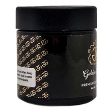 Load image into Gallery viewer, GOLDEN GRAMZ | 3.5g Black Glass Jars | Child Resistant 8th Packaging