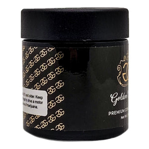 GOLDEN GRAMZ | 3.5g Black Glass Jars | Child Resistant 8th Packaging