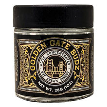 Load image into Gallery viewer, GOLDEN GATE BUDZ | 28g Concentrate Container | Clear | Child Resistant Glass Jar | 3oz