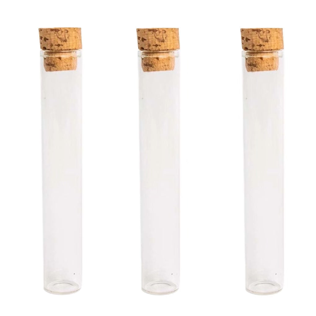 CLEAR | 125mm Glass Pre-Roll Packaging Tube | T-Cork Cap