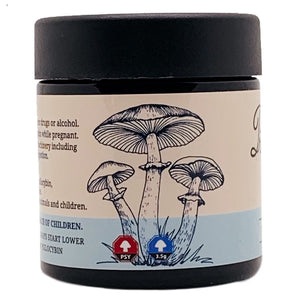 PRINT | 3.5g Black Glass Jars | Child Resistant | Magic Mushroom 8th Packaging