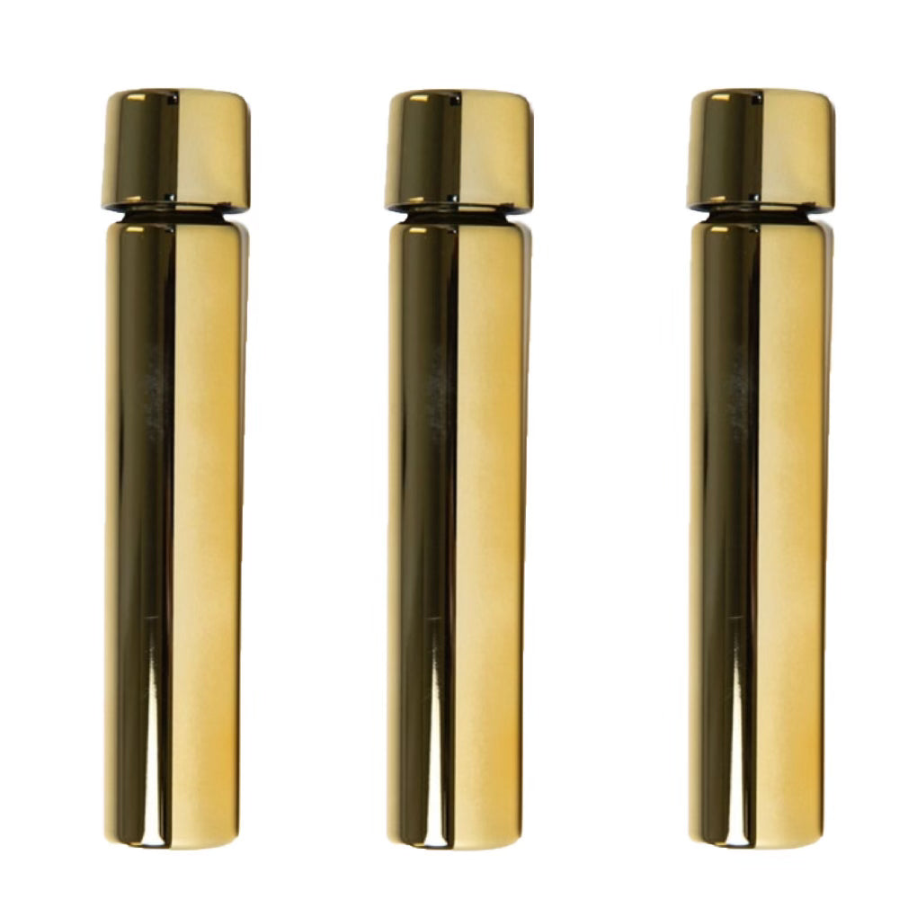 GOLD | 115mm Glass Pre-Roll Packaging Tube | Child Resistant | Gold Cap