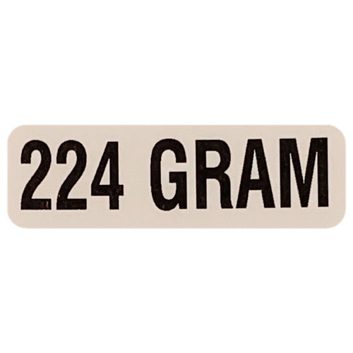 224 GRAM Weight Labeling Sticker | .75 x 2.25”