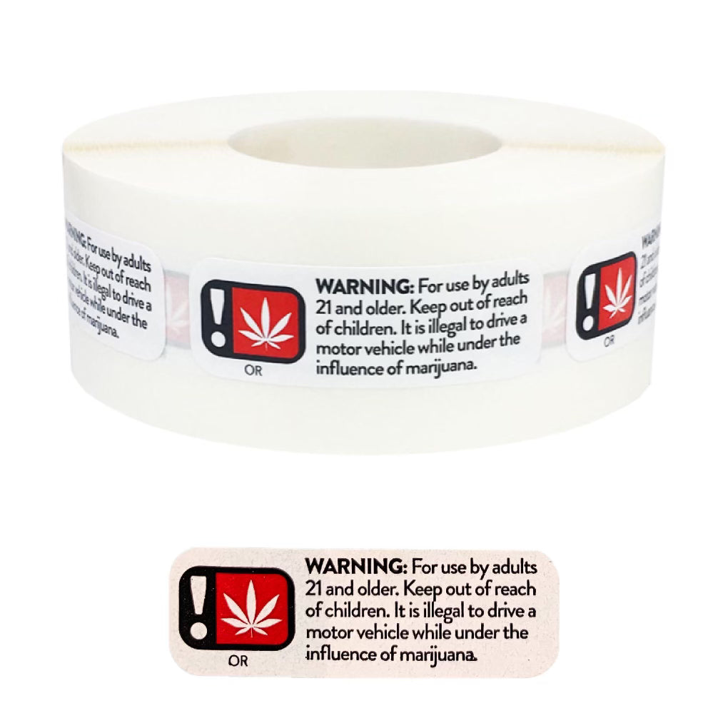 OREGON | Cannabis Warning Label | .5“ x 1.5“ Sticker