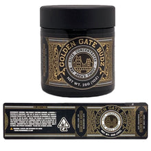 Load image into Gallery viewer, GOLDEN GATE BUDZ | 28g Concentrate Container | Black | Child Resistant Glass Jar | 3oz