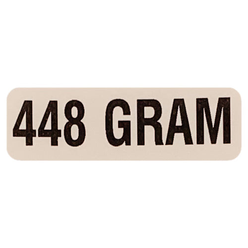 448 GRAM Weight Labeling Sticker | .75 x 2.25”