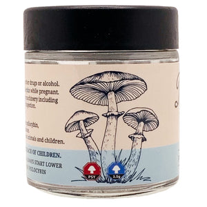 PRINT | Microdose | 3oz Clear Glass Jars | Child Resistant | Magic Mushroom Packaging