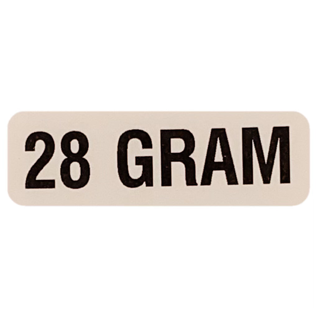 28 GRAM Weight Labeling Sticker | .75 x 2.25”