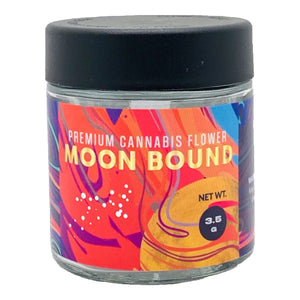 MOON BOUND | 3.5g Clear Glass Jars | Child Resistant 8th Packaging