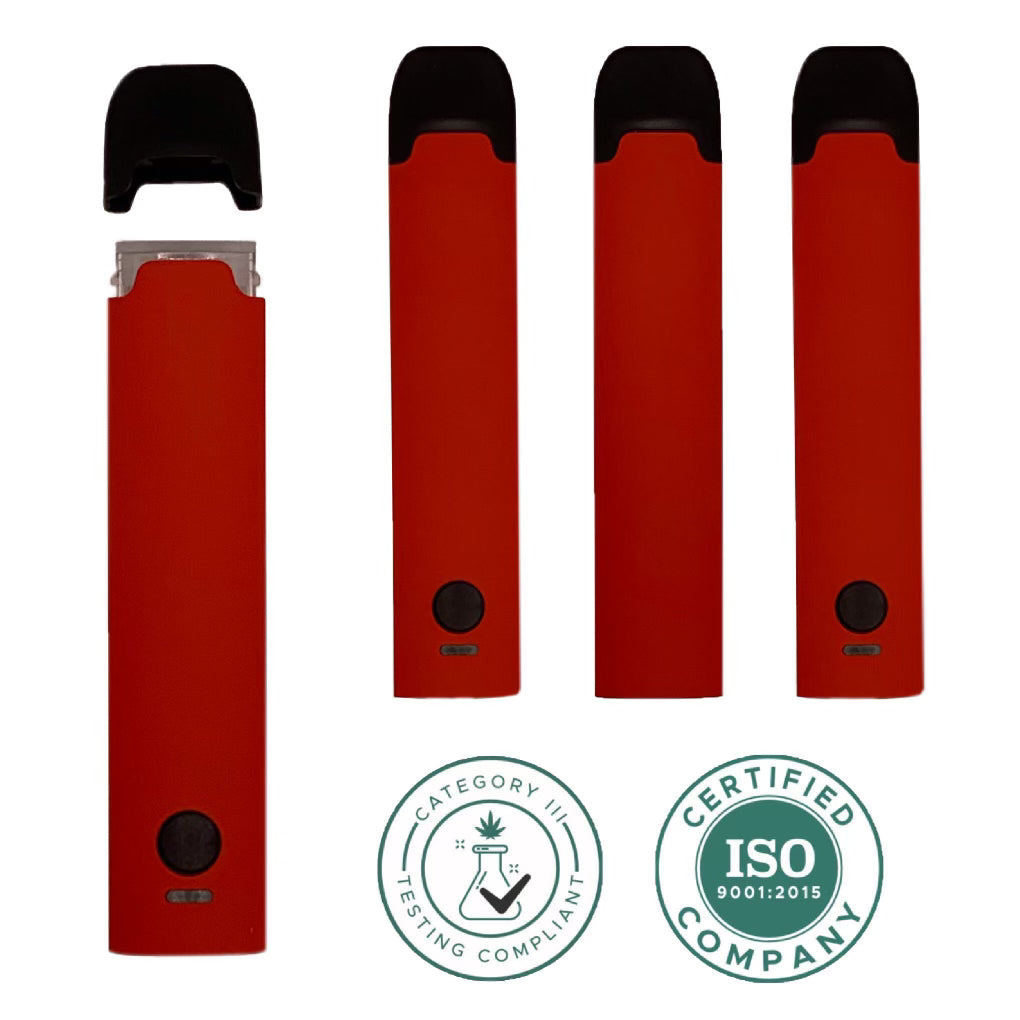 RED | Disposable Vape Cartridge | 1 mL Tank | Pre-Heat Button | 280mAh Rechargeable
