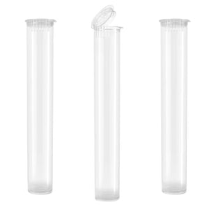 CLEAR | 80mm Plastic Pre-Roll Packaging Doob Tube | Child Resistant