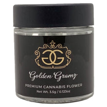 Load image into Gallery viewer, GOLDEN GRAMZ | 3.5g Clear Glass Jars | Child Resistant 8th Packaging
