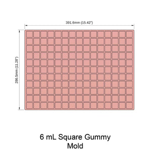 Gummy Edible Mold | SQUARE | 2.5 mL | 3.25 mL | 4 mL | 6 mL | Silicone