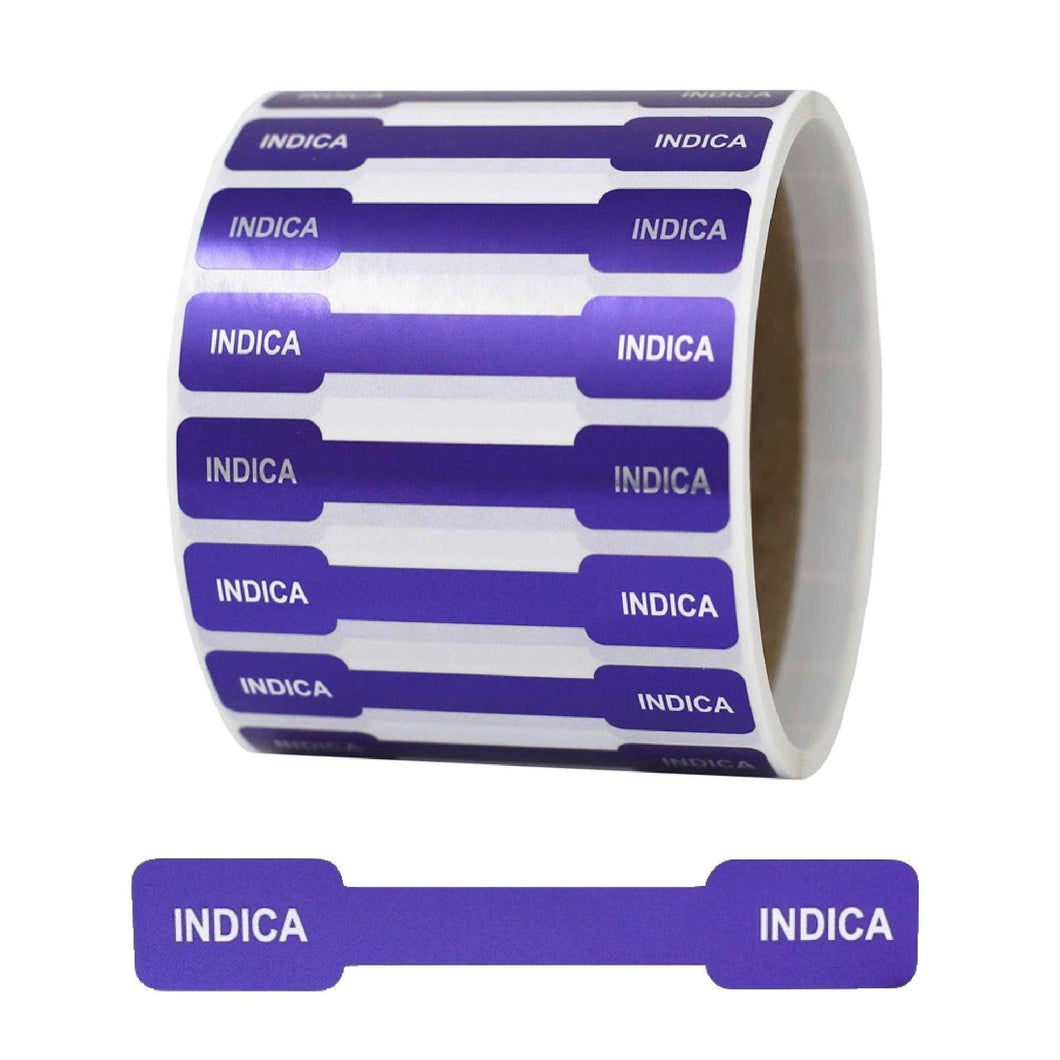 Metallic Purple Indica Cannabis Tamper Labels 0.5 x 2.75″