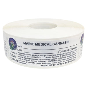 MAINE Cannabis State Warning Label | Strain Label | 3“ x 1“ | 500 Stickers