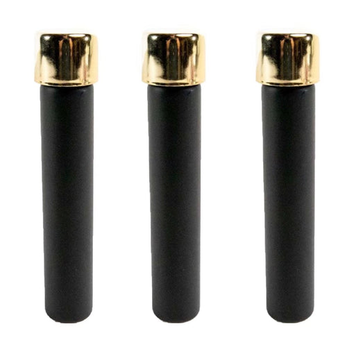 MATTE BLACK | 115mm Glass Pre-Roll Packaging Tube | Child Resistant | Gold Cap