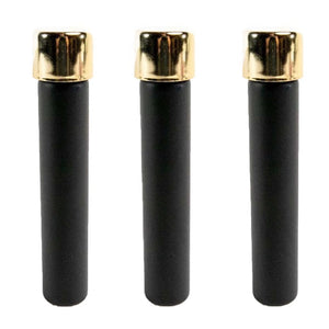 MATTE BLACK | 115mm Glass Pre-Roll Packaging Tube | Child Resistant | Gold Cap