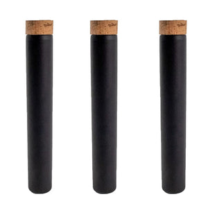 MATTE BLACK | 125mm Glass Pre-Roll Packaging Tube | T-Cork Cap