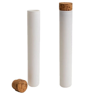 MATTE WHITE | 125mm Glass Pre-Roll Packaging Tube | T-Cork Cap