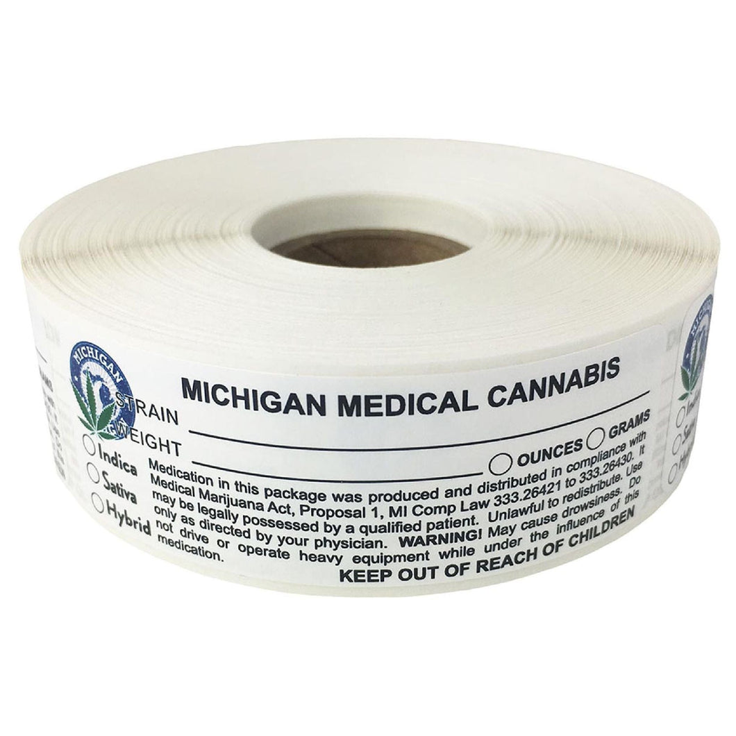 MICHIGAN Cannabis State Warning Label | Strain Label | 3“ x 1“ | 500 Stickers