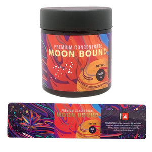 MOON BOUND | 28g Concentrate Container | Black | Child Resistant Glass Jar | 3oz