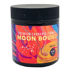 MOON BOUND | 3.5g Black Glass Jars | Child Resistant 8th Packaging