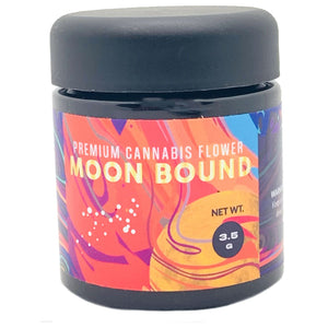 MOON BOUND | 3.5g Black Plastic Jars | Child Resistant 8th Packaging