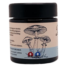 Load image into Gallery viewer, PRINT | 3.5g Black Plastic Jars | Child Resistant | Magic Mushroom 8th Packaging