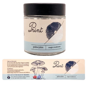 PRINT | 3.5g Clear Glass Jars | Child Resistant | Magic Mushroom 8th Packaging