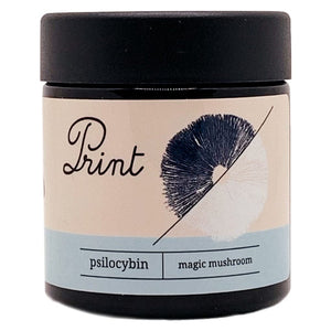 PRINT | Microdose | 3oz Black Glass Jars | Child Resistant | Magic Mushroom Packaging